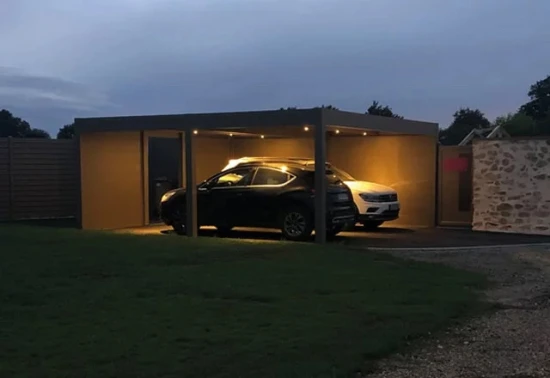 Carport 2 places avec option lumi&egrave;res
